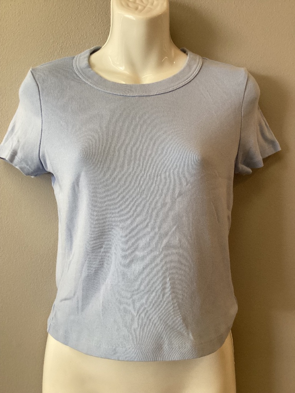 Michael Stars Mimi cropped cotton tee baby blue